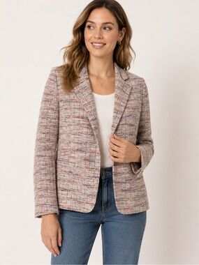 Skies Are Blue Pink Multi-Tone Tweed Blazer